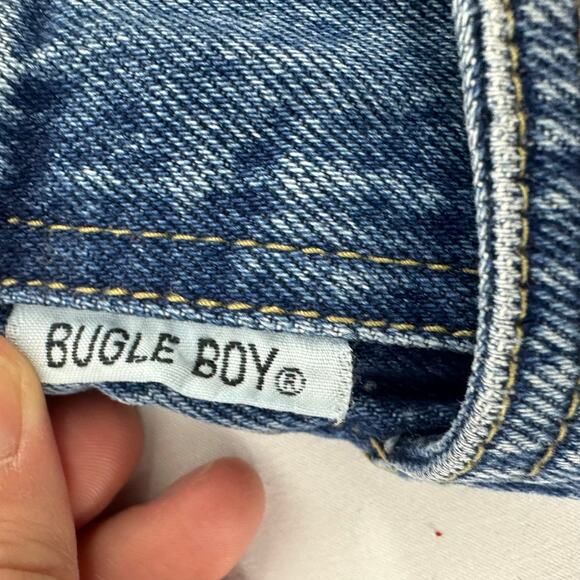 Vintage 90s Bugle Boy Jeans Size 10 High Rise Tapered Leg Upcycled Coquette Bows - Picture 5 of 7